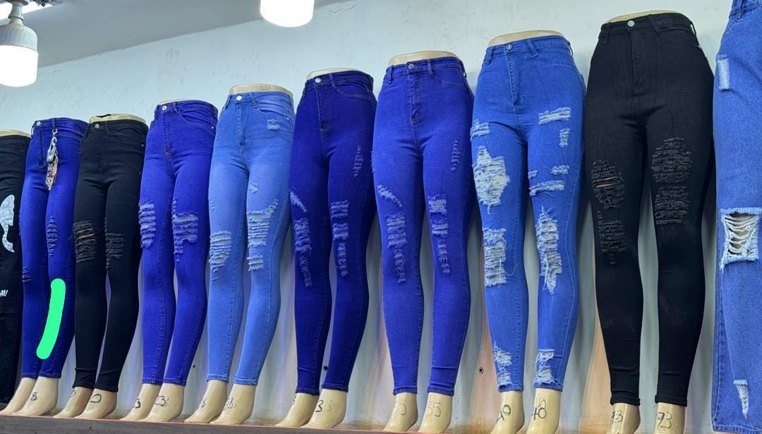 Women Jean pants and skirts. High-Waisted Straight-Leg Denim Trousers offer a sleek, tailored silhouette designed for effortless everyday versatility